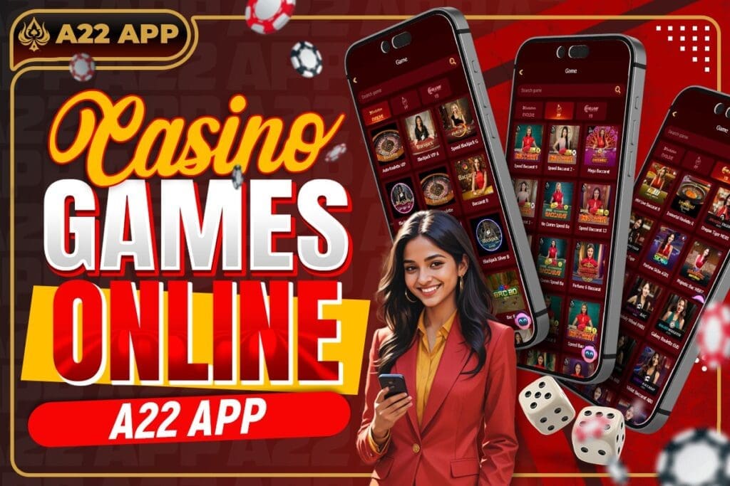 A22 App platform showcasing lottery games and real money rewards